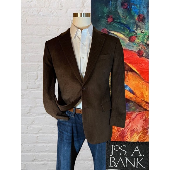 Jos. A. Bank Other - Jos A Bank 41R Mens Chocolate Brown Corduroy Silk Wool Blazer Sport Coat Jacket